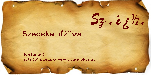Szecska Éva névjegykártya