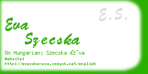 eva szecska business card